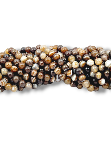 Brown Agate Botswana Bead Thread A