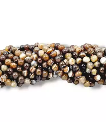 Fil Agate Botswana marron perles A