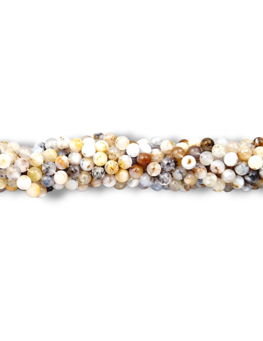 Dendritic Agate Beads AA Thread