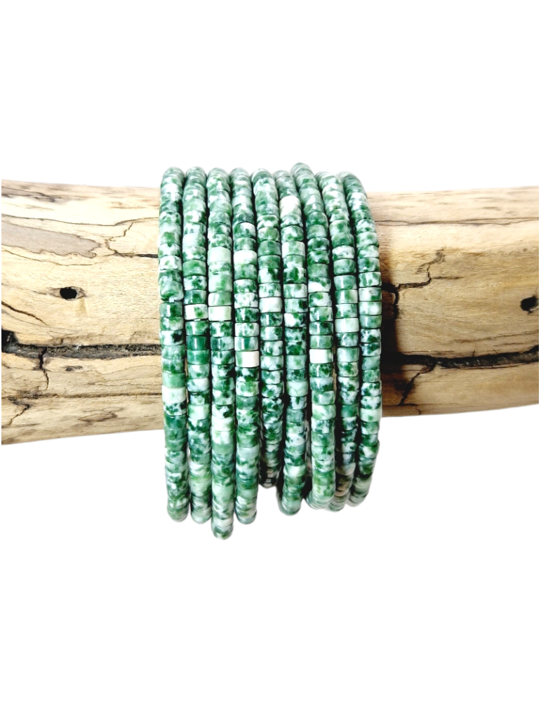 Armband Achat Baum Heishi AA Perlen