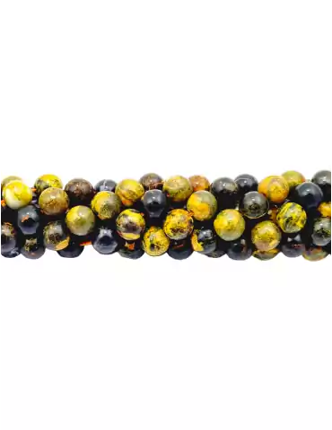 Fil jaspe bumblebee perles AA