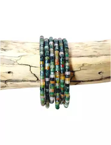 Indian Agate Heishi Beads AA Bracelet