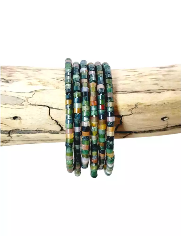 Indian Agate Heishi Beads AA Bracelet