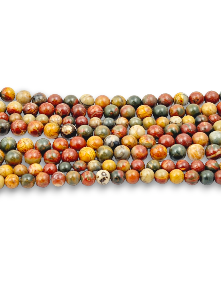 Polychrome jasper thread beads A