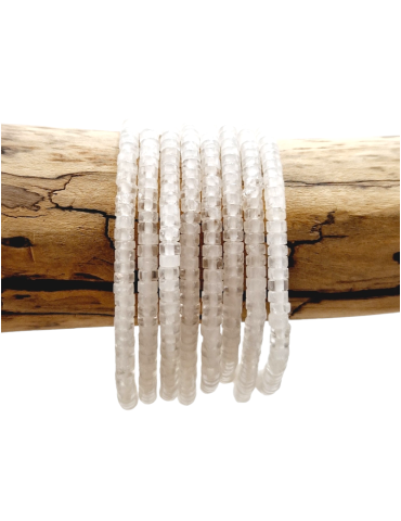 Bracelet Cristal de Roche perles Heishi AA