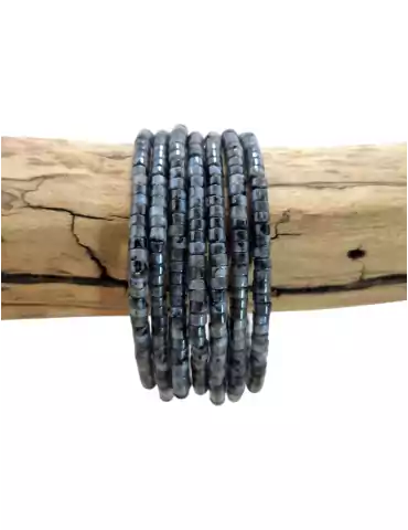 Larvikite Heishi AA bead bracelet