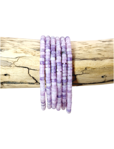 Lepidolite bracelet Heishi beads AA