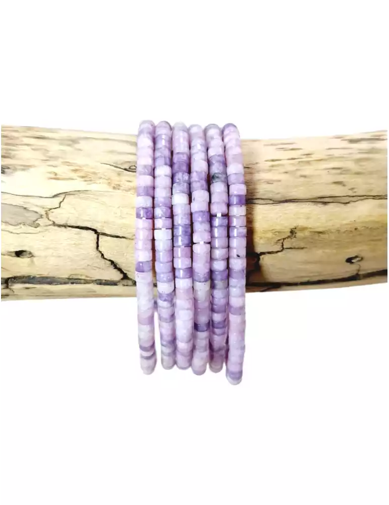 Lepidolite Heishi Beads Bracelet AA