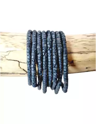 Lava Stone Heishi Beads AA Bracelet