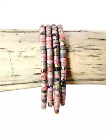 AA Heishi Bead Rhodonite Bracelet from Madagascar