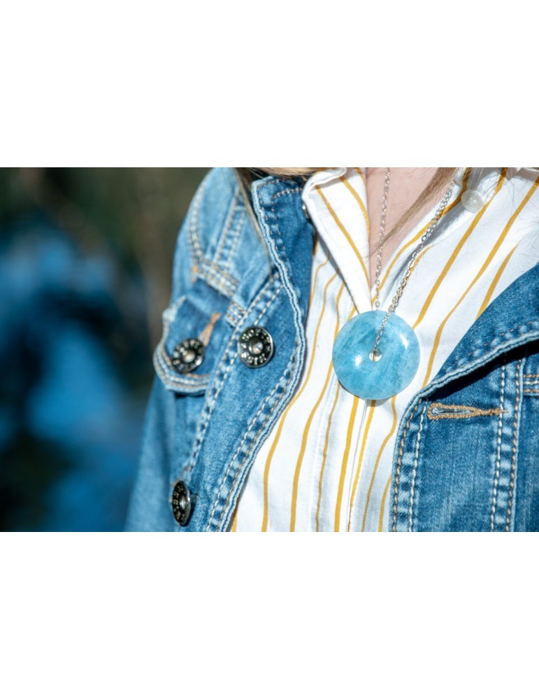 Pendentif Donut Aigue Marine