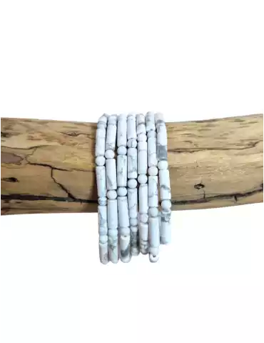 Pulsera de cuentas tubulares de Howlite AA