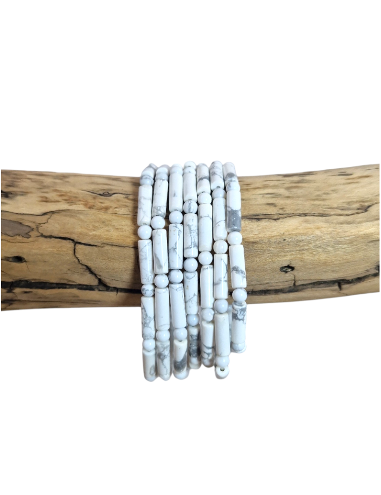 AA Howlite Perlenrohr Armband