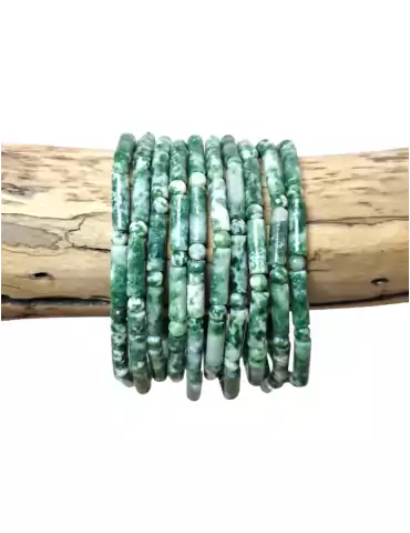 Bracelet Agate Arbre perles tubes AA