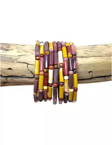 Pulsera Jaspe Mokaite cuentas tubulares AA