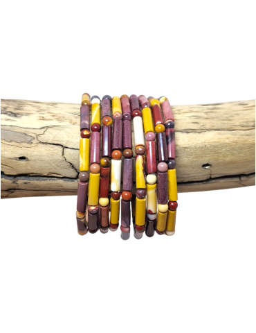 Pulsera Jaspe Mokaite cuentas tubulares AA