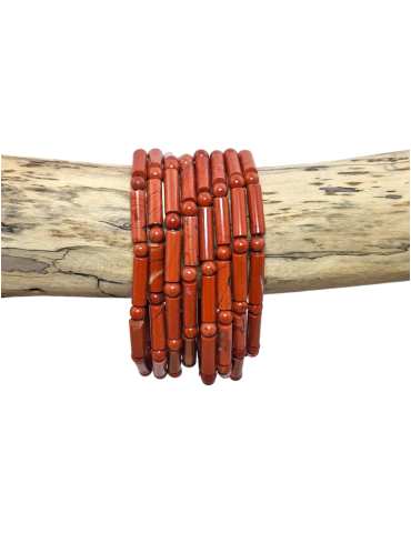 Red Jasper Beads Tube AA Bracelet