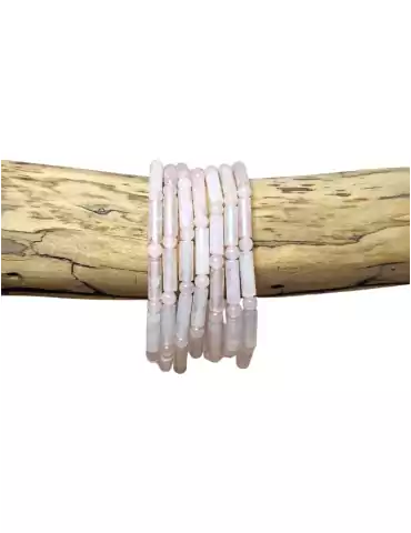 AA Rose Quartz Bead Tube Bracelet