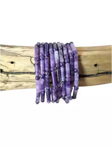 AA Lepidolite Bead Tube Bracelet