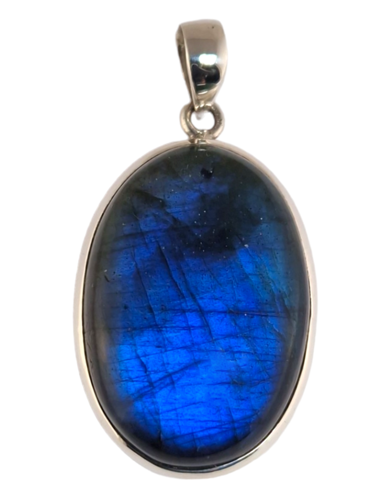 Ciondolo in labradorite incastonato in argento 925