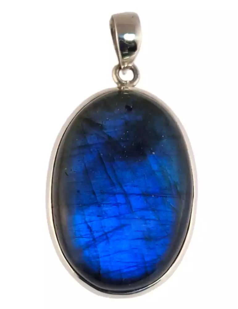 Ciondolo in labradorite incastonato in argento 925