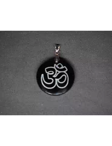 Pendentif Om Obsidienne Noire