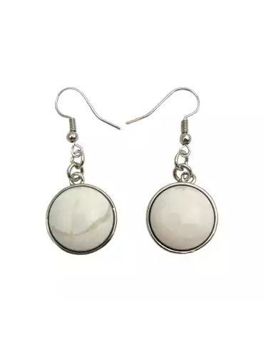 Boucles d'oreilles rondes Howlite