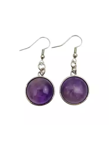 Round Amethyst Earrings