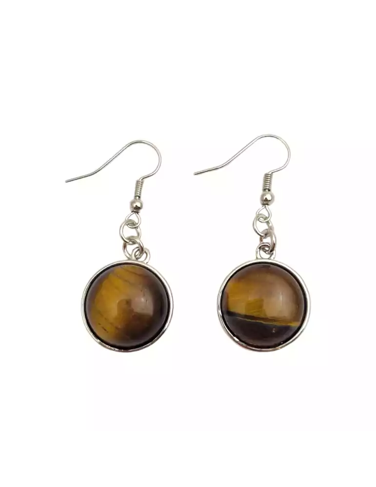 Round Tiger Eye Earrings