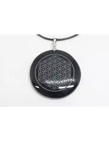 Obsidian Flower of Life Pendant