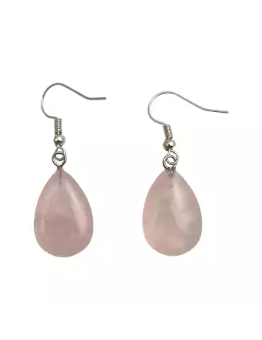 Boucles d'oreilles goutte Quartz rose