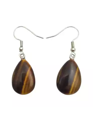 Boucles d'oreilles goutte Oeil de Tigre