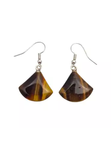 Tiger Eye Fan Earrings