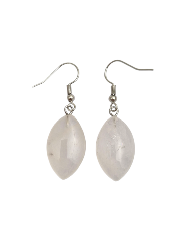 Oval Rock Crystal Earrings