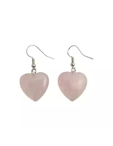 Boucles d'oreilles cœur Quartz rose