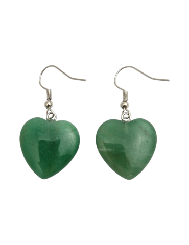 Aventurine heart earrings
