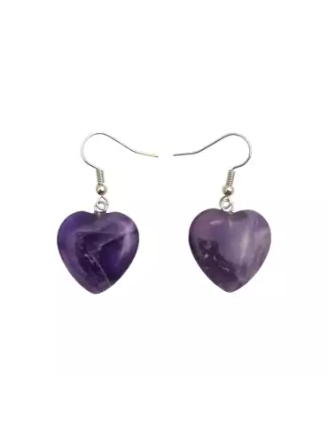 Boucles d'oreilles cœur Améthyste