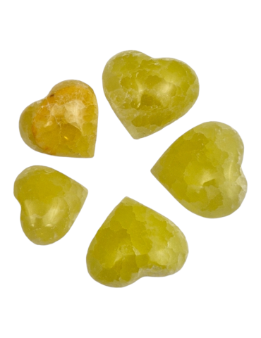 3 cm Yellow Calcite Heart A