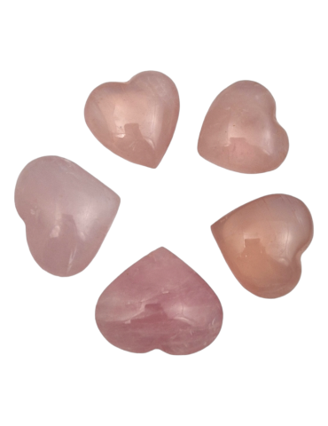 Coração 3 cm de quartzo rosa A