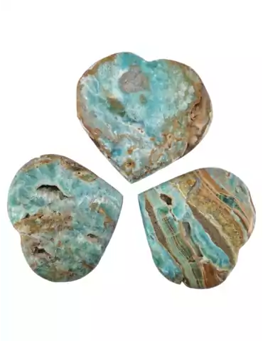 Coeur 6 cm Aragonite bleue A