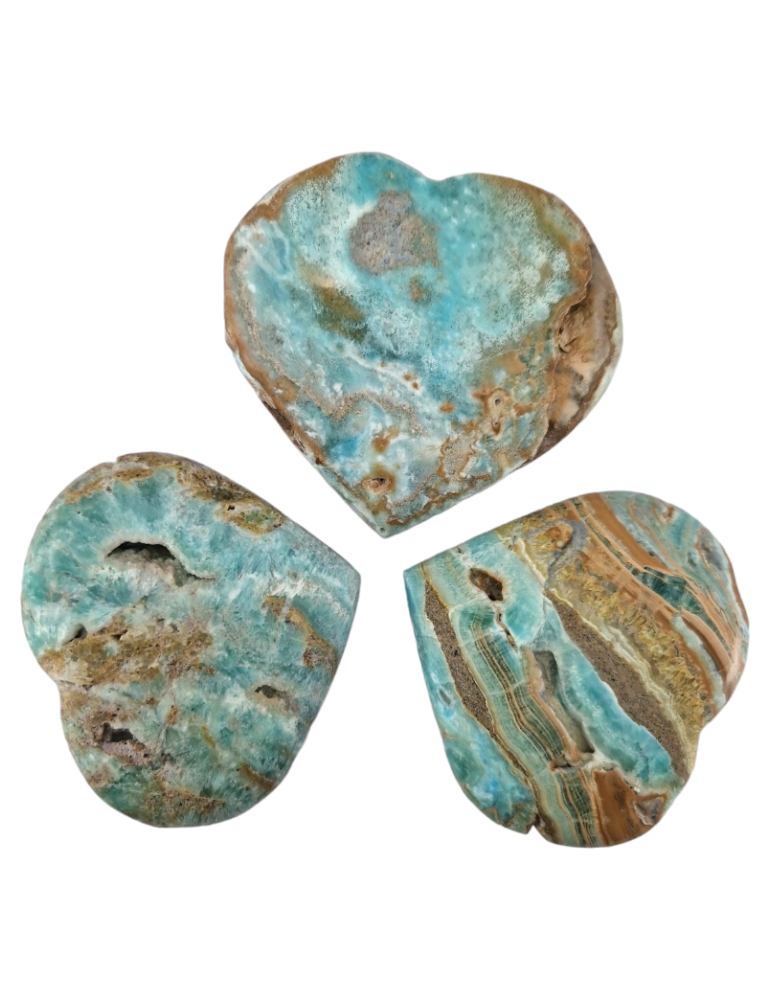 Cuore 6 cm Aragonite blu A