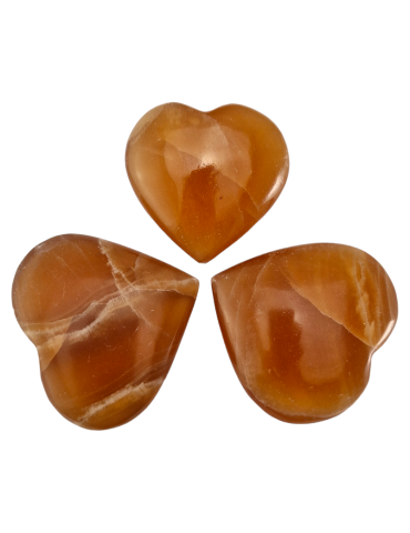 Corazón 3 - 10 cm Calcita naranja A