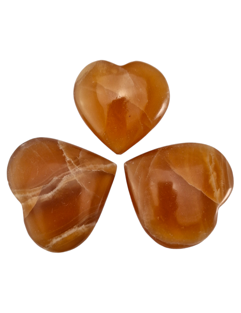 Cuore 3 - 10 cm Calcite arancione A