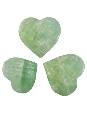 Coração 5 - 7 cm Verde Calcite A