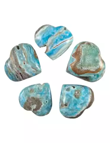 Cuore 4 cm Aragonite blu A