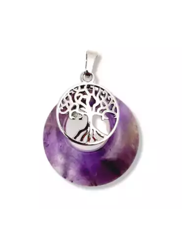 Amethyst tree of life donut pendant