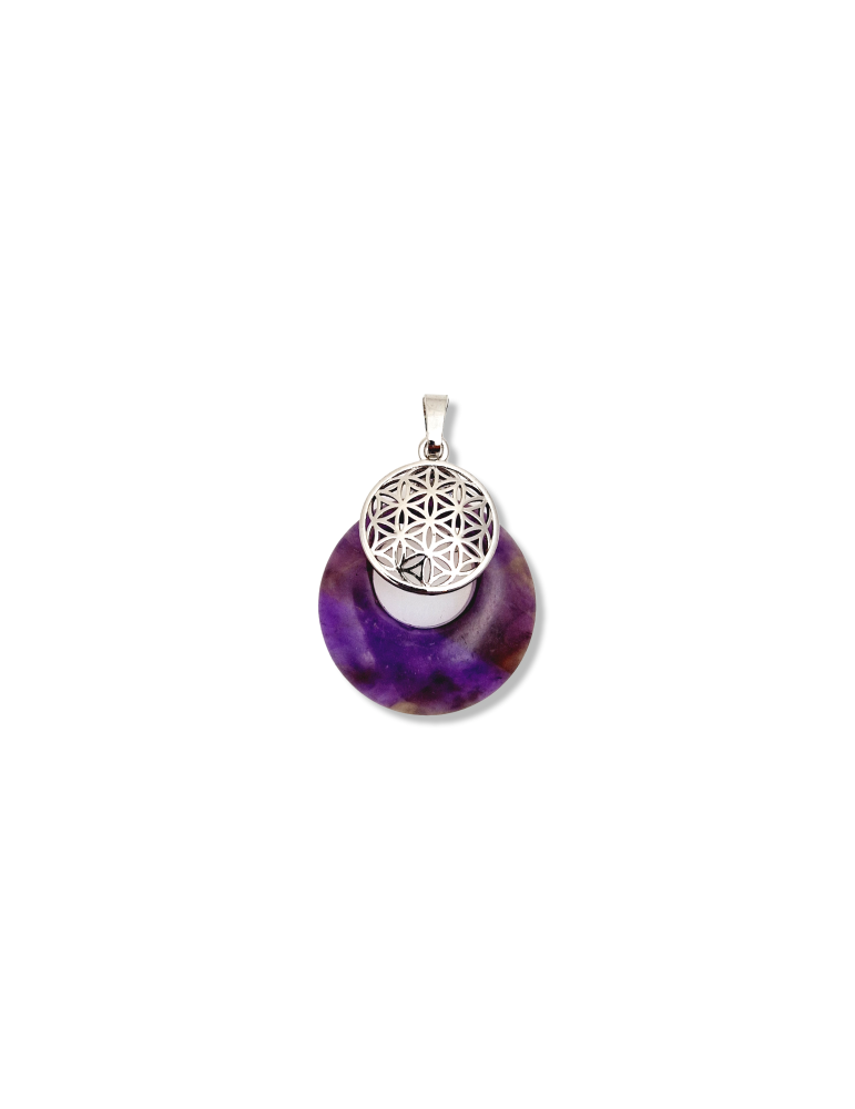 Anhänger Donut Blume des Lebens Amethyst