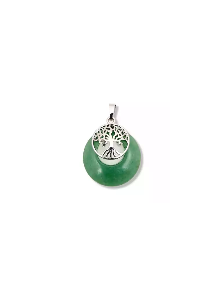 Aventurine tree of life donut pendant