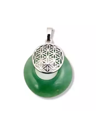 Aventurine flower of life donut pendant