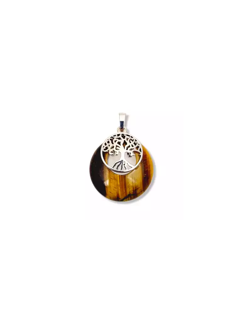 Tiger's Eye Tree of Life Donut Pendant